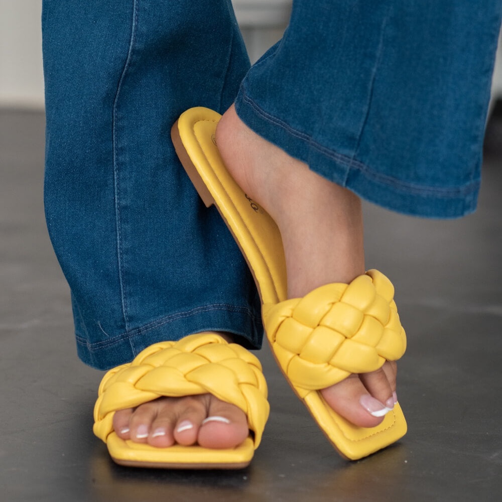 Woven Square Toe Sandals